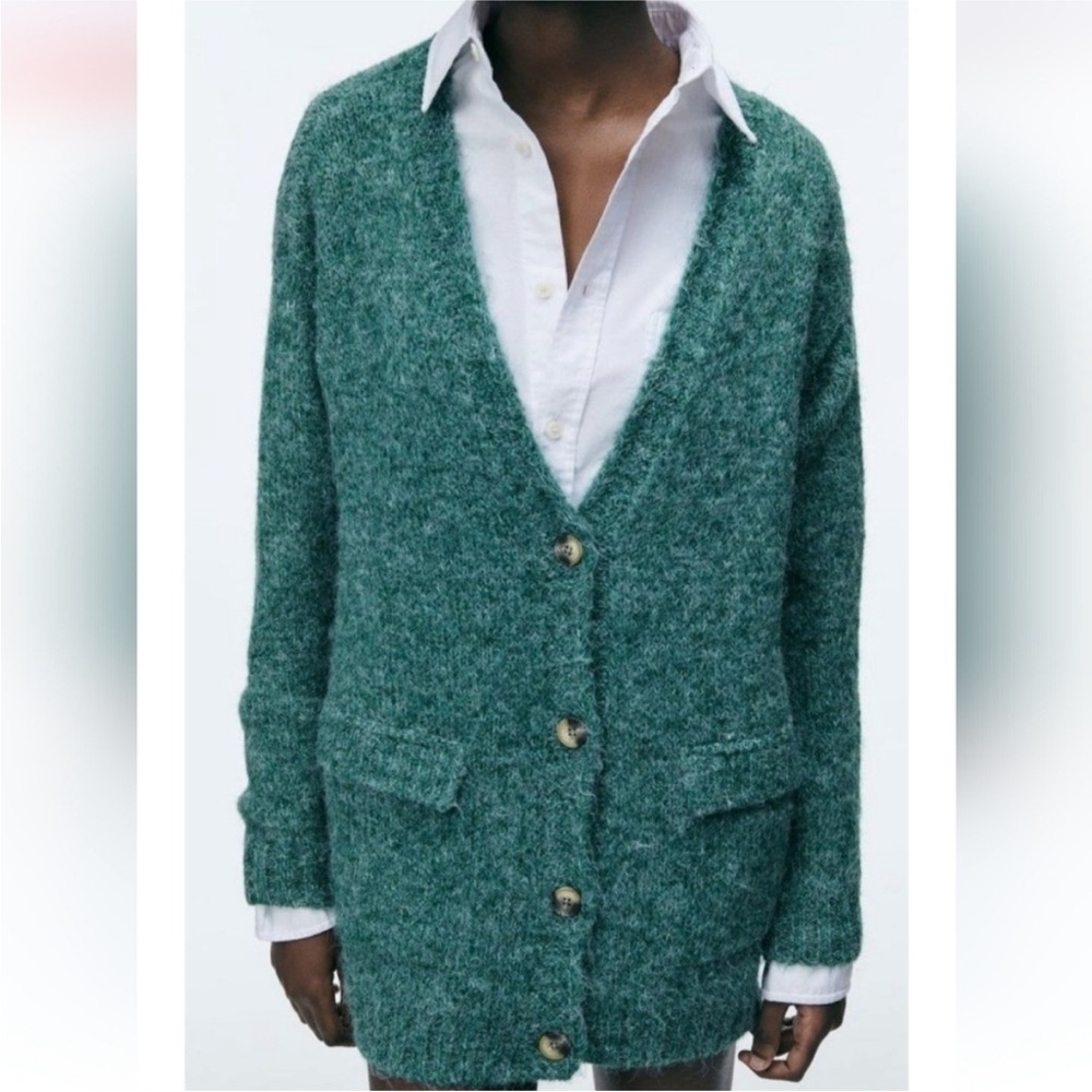 Zara Long Knit Chunky Oversized Cardigan